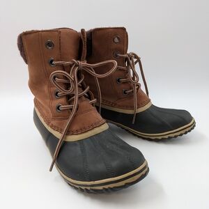 SOREL Brown Slimpack Lace II Waterproof Insulated Boots Woman's Size 8.5